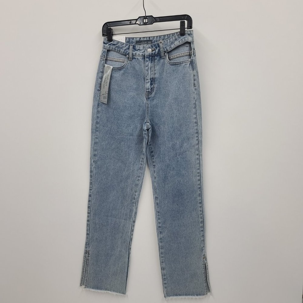 CALI1850 CUT OUT DENIM PANTS
